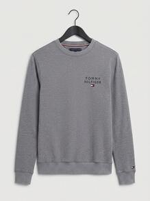 Tommy Hilfiger Original Men's Lounge Track Top Grey Relaxed Fit Pullover Design UM0UM02878-P4A Everyday Comfort Daily Wear Spring Refresh - Grey - View 3