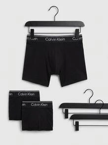 Calvin Klein 3 طقم سراويل داخلية رجالية - الأسود - مشاهدة 3