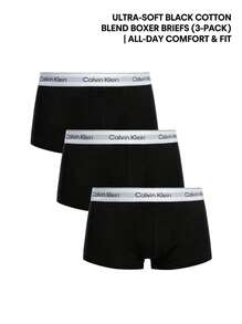 Calvin Klein 3 طقم سراويل داخلية - أبيض وأسود - مشاهدة 4