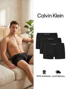 Calvin Klein 3 Pack Men's Boxer Briefs - Black - View 1