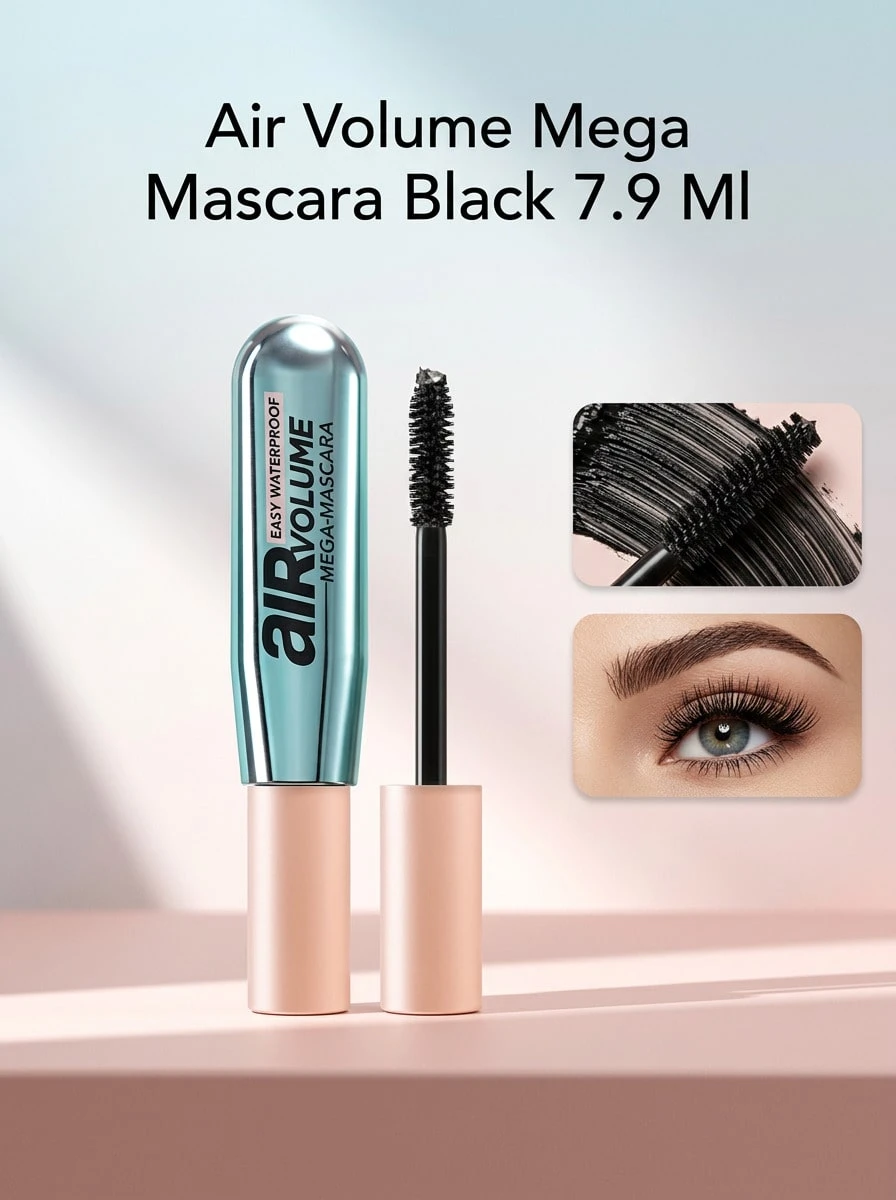 L’Oreal Paris Air Volume Mega Mascara Black 7.9 Ml – Mascara, Waterproof, For Women, Black, Suitable For Daily Makeup Routine - Black - View 1