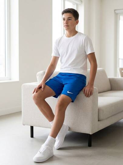 Nike Teen Boys Shorts Moisture-Wicking Breathable Classic Fit Home School Gym Blue BV6865-463