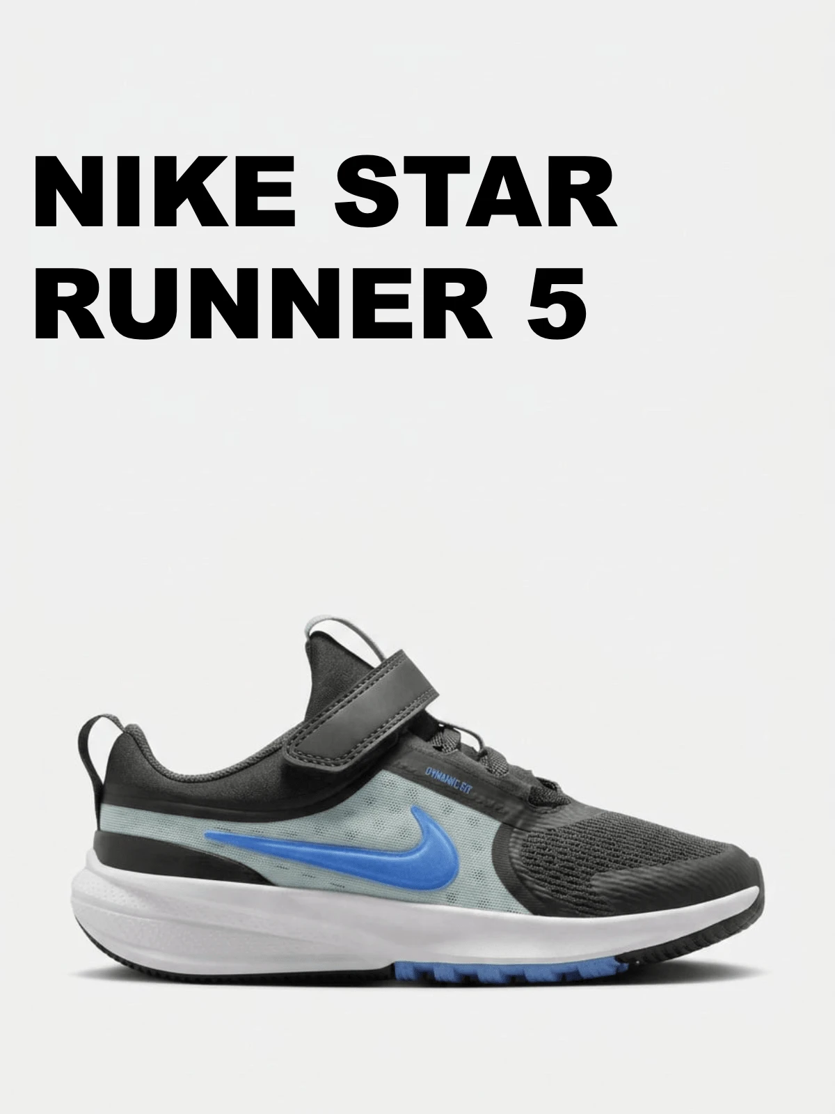 Nike Kids Sneakers Anti-Slip Lace-Up Lightweight Commuting Office Weekend HF7005-011 - Black/Blue - View 1