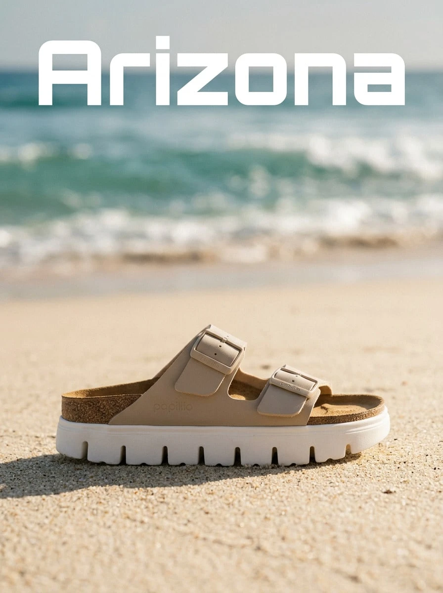Birkenstock صنادل نسائية مسطحة من أريزونا سهلة التنسيق سريعة الجفاف متعددة الاستخدامات للاستخدام اليومي والعطلات وعطلة نهاية الأسبوع باللون البيج 1029094 - قلعة رملية - مشاهدة 1