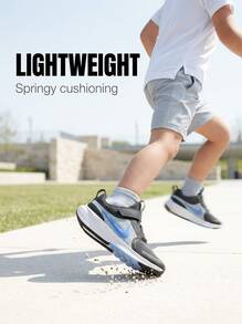 Nike Kids Sneakers Anti-Slip Lace-Up Lightweight Commuting Office Weekend HF7005-011 - Black/Blue - View 2