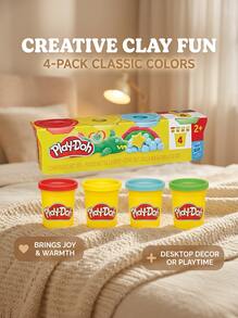 PLAY-DOH مجموعة بلاي دوه كلاسيك كولورز الجديدة، 4 قطع - متعدد الألوان - مشاهدة 3