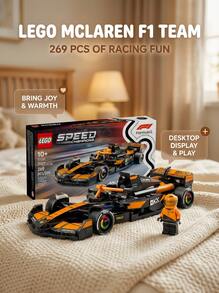 LEGO مجموعة كتل بناء سيارة السباق MCL38 لفريق F1 77251، مناسبة كهدية - متعدد الألوان - مشاهدة 3
