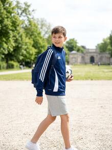 Adidas Tween Boys Sweatshirts Skin-Friendly Stretchy Soft Outdoor Travel Sports IR7501 - Navy Blue - View 2