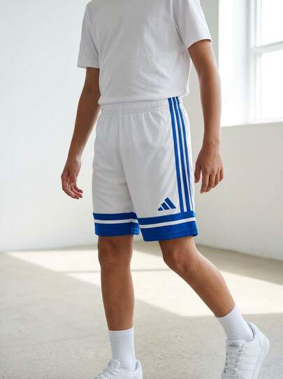 Adidas شورتات أولاد المراهقين بقصة كلاسيكية مرنة سهلة التنسيق للصيف والجيم والاستخدام اليومي JJ2425