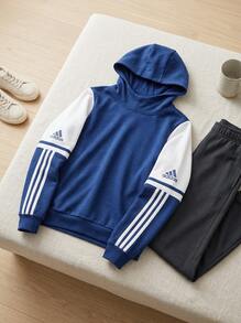 Adidas Tween Girls Sweatshirts Quick-Dry Skin-Friendly Stretchy Training Casual Outdoor JD4804 - Navy Blue White - View 2