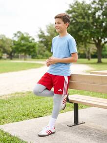 Adidas Tween Boys Shorts Quick-Dry Moisture-Wicking Durable Gym Daily Outdoor IR9367 - Red - View 3