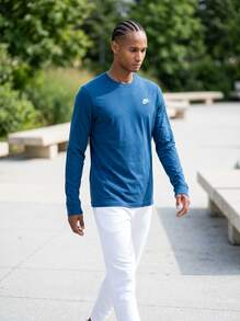 Nike Men Sports Tees & Tanks Soft Durable Comfortable Daily Weekend Training AR5193-476 - Blue - View 3