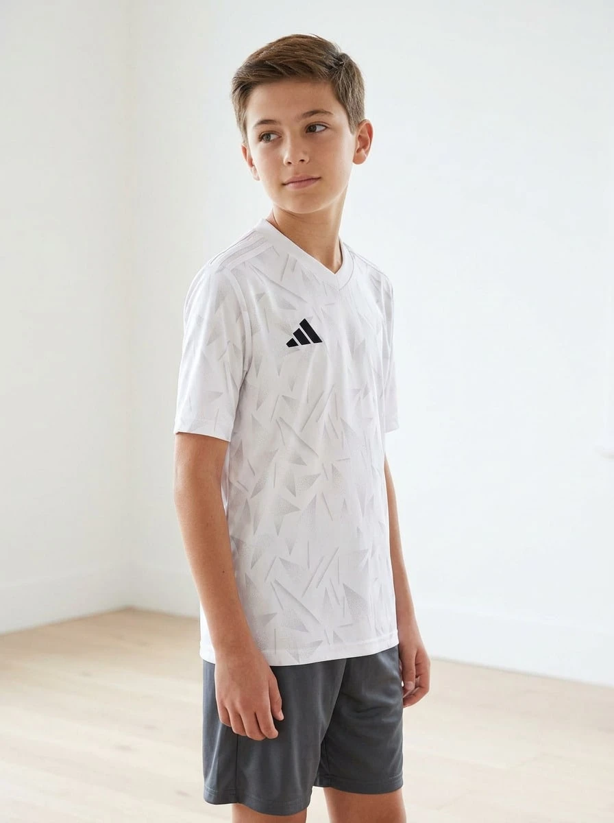Adidas Tween Boys Shirts Quick-Dry Skin-Friendly Stretchy Weekend Training Casual JN6983 - White - View 1