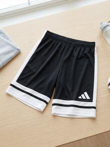 Adidas Tween Boys Shorts Durable Lightweight Versatile Running Beach Sports JJ2417 - Black White - View 2