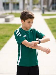 Adidas Tween Boys Shirts Comfortable Versatile Lightweight Sports Home School IS1028 - Green - View 6