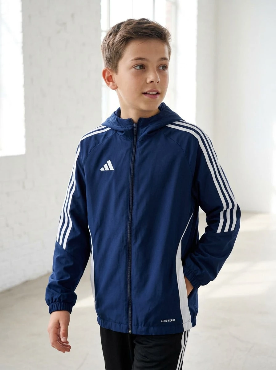 Adidas Tween Boys Sweatshirts Comfortable Versatile Lightweight Home School Gym IM8797 - Dark Blue - View 1