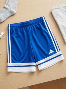Adidas Tween Boys Shorts Elastic Waist Breathable Soft Training Casual Running JJ2419 - Blue White - View 2