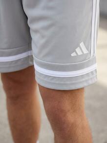 Adidas Tween Boys Shorts Comfortable Classic Fit Stretchy Weekend Summer Gym JN5457 - Light Grey - View 4