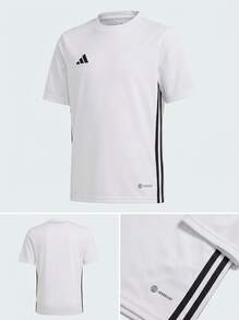 Adidas Tween Boys Shirts Skin-Friendly Stretchy Soft Travel Sports Home H44534 - White - View 5