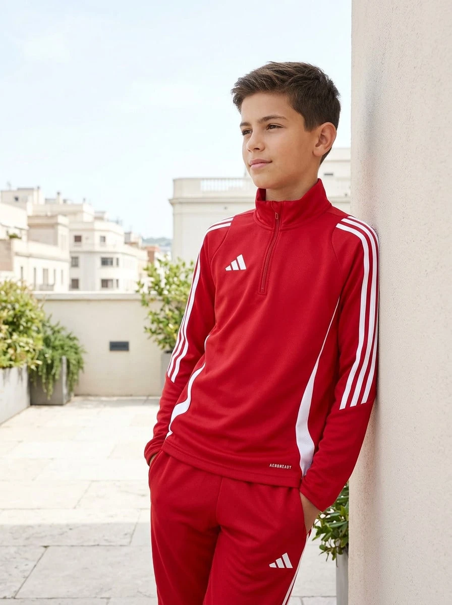 Adidas Tween Boys Sweatshirts Quick-Dry Skin-Friendly Stretchy School Gym Daily IR9361 - Röd - Visa 1