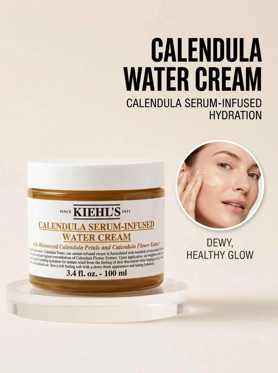 Kiehl's كريم مائي غني بسيروم الآذريون من خيلز، 100 مل - شفاف - مشاهدة 1