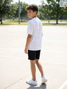 Adidas Tween Boys Shirts Quick-Dry Skin-Friendly Stretchy Weekend Training Casual JN6983 - White - View 3