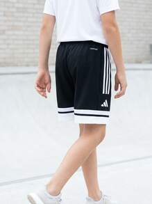 Adidas Tween Boys Shorts Soft Quick-Dry Moisture-Wicking Training Casual Running JE2772 - Black White - View 1