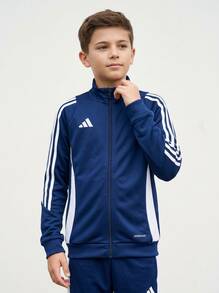 Adidas Tween Boys Sweatshirts Skin-Friendly Stretchy Soft Outdoor Travel Sports IR7501 - Navy Blue - View 5