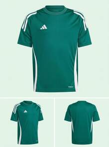 Adidas Tween Boys Shirts Comfortable Versatile Lightweight Sports Home School IS1028 - Green - View 4