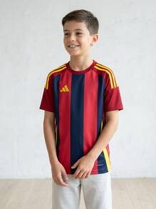 Adidas قمصان للأولاد المراهقين متينة ومريحة ومتعددة الاستخدامات للمنزل والمدرسة والصالة الرياضية IW2139 - Red Blue - مشاهدة 1