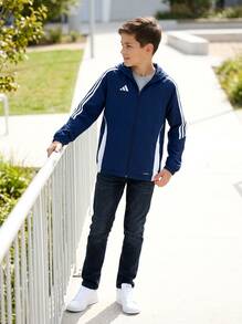 Adidas Tween Boys Sweatshirts Comfortable Versatile Lightweight Home School Gym IM8797 - Dark Blue - View 3