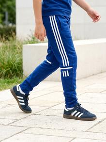 Adidas Tween Boys Sweatpants Comfortable Lightweight Durable Commuting Casual Gym JD4809 - Navy Blue White - View 1
