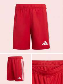Adidas شورتات أولاد مراهقين مريحة بقصة كلاسيكية مرنة لعطلة نهاية الأسبوع والصيف والجيم JN7172 - الأحمر - مشاهدة 4