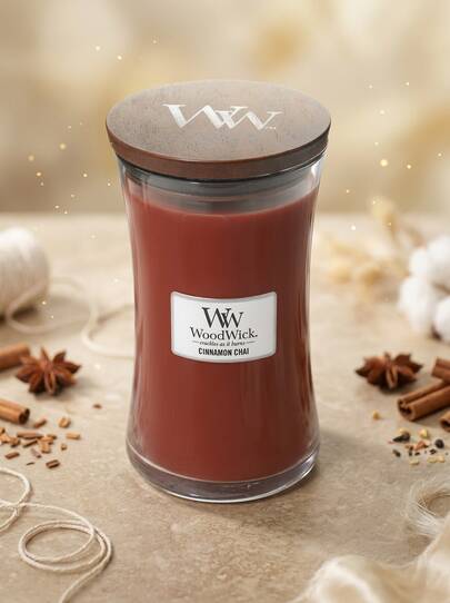 WoodWick Cinnamon Chai Large Hourglass Candle 610 G