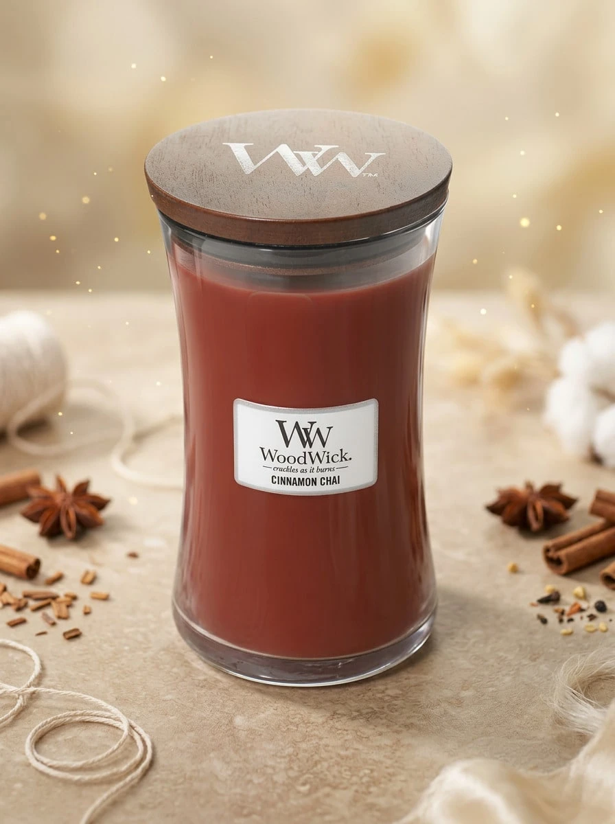 WoodWick Cinnamon Chai Large Hourglass Candle 610 G - Cinnamon Chai - View 1