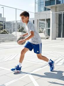 Adidas Tween Boys Shorts Moisture-Wicking Durable Lightweight Running Beach Sports JN7173 - Navy Blue - View 3