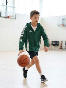 Adidas كنزات رياضية للأولاد المراهقين صديقة للبشرة مرنة وناعمة للمنزل والمدرسة IM8796 - أخضر - مشاهدة 3