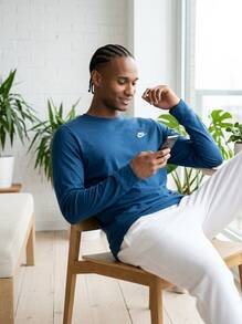 Nike Men Sports Tees & Tanks Soft Durable Comfortable Daily Weekend Training AR5193-476 - Blue - View 6