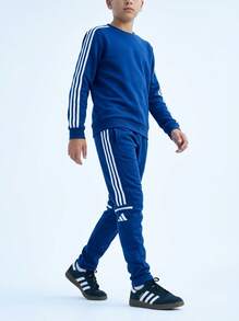 Adidas Tween Boys Sweatpants Comfortable Lightweight Durable Commuting Casual Gym JD4809 - Navy Blue White - View 5