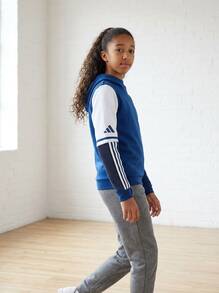 Adidas Tween Girls Sweatshirts Quick-Dry Skin-Friendly Stretchy Training Casual Outdoor JD4804 - Navy Blue White - View 5