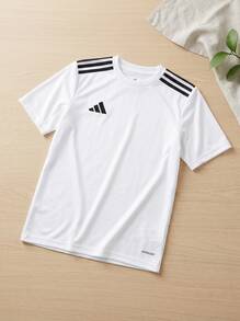 Adidas Tween Boys Shirts Breathable Classic Fit Quick-Dry Daily Weekend Training JJ4169 - Vitt - Visa 2