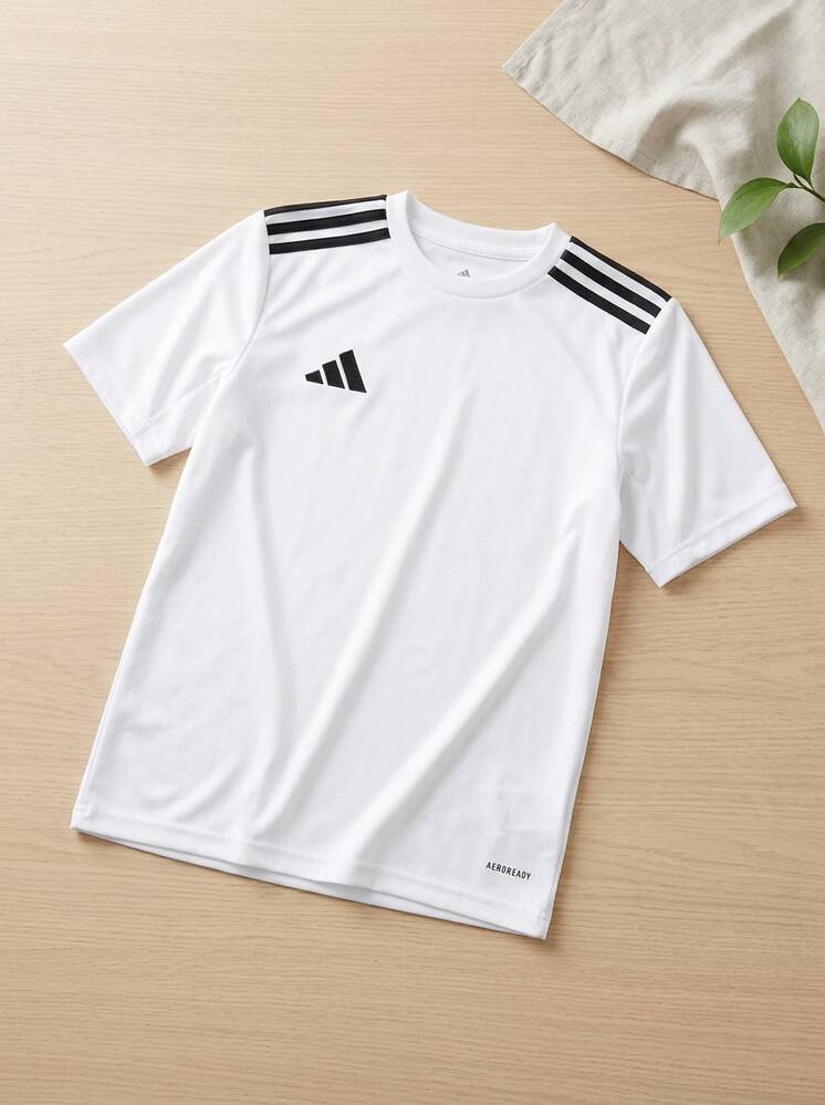 Adidas Tween Boys Shirts Breathable Classic Fit Quick-Dry Daily Weekend Training JJ4169 - White - View 2