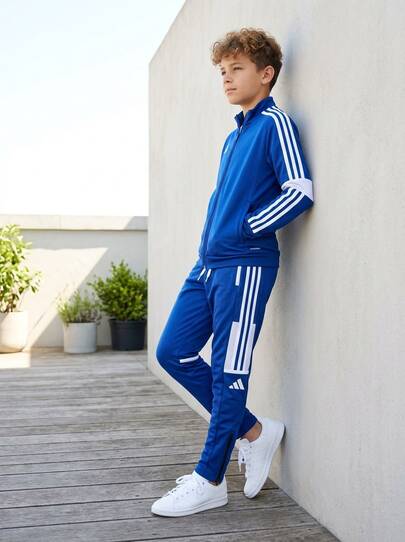 Adidas Tween Boys Sweatpants Breathable Skin-Friendly Versatile Training Daily Outdoor JD4799
