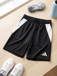 Adidas Tween Boys Shorts Soft Quick-Dry Moisture-Wicking Outdoor Training Casual IR9368 - Black - View 2
