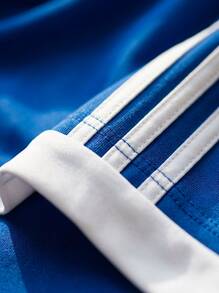 Adidas Tween Boys Shorts Elastic Waist Breathable Soft Training Casual Running JJ2419 - Blue White - View 4