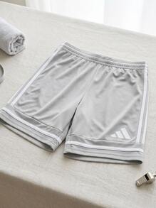 Adidas Tween Boys Shorts Comfortable Classic Fit Stretchy Weekend Summer Gym JN5457 - Light Grey - View 2