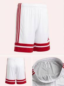 Adidas Tween Boys Shorts Soft Quick-Dry Moisture-Wicking Daily Outdoor Training JJ2424 - White Red - View 4