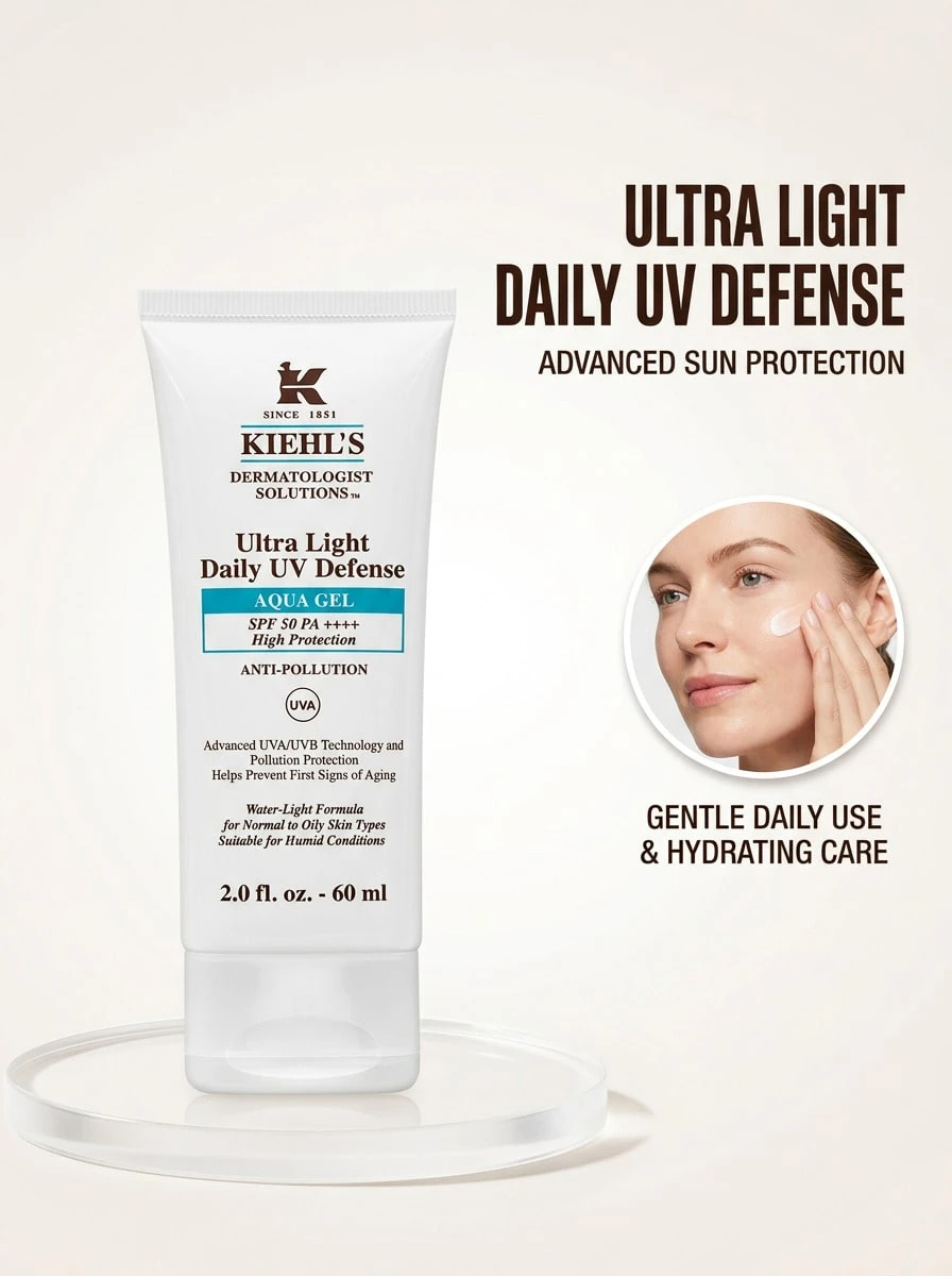 Kiehl's جل واقي من الأشعة فوق البنفسجية اليومي فائق الخفة SPF 50 60 مل - أبيض - مشاهدة 1