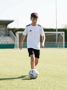 Adidas Tween Boys Shirts Breathable Classic Fit Quick-Dry Daily Weekend Training JJ4169 - Vitt - Visa 4
