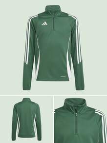 Adidas بلوزات رياضية للأولاد المراهقين مرنة وناعمة وقوية للمدرسة والصالة الرياضية والاستخدام اليومي IR9362 - أخضر - مشاهدة 4